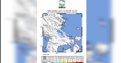 Konawe Utara Diguncang Gempa Bumi Kekuatan M 3.1, Rabu (19/11/2025) pukul 01.13 Wita. (Foto: Istimewa)